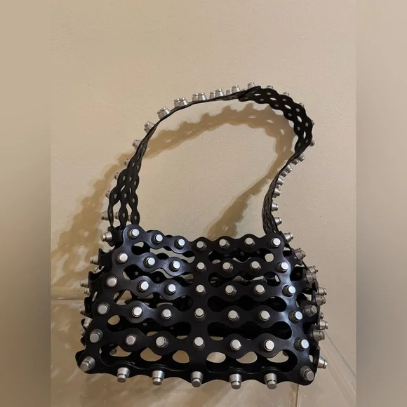 Alexander Wang Medium Rex Studded Leather Shoulder Bag Black - Picture 2 of 8